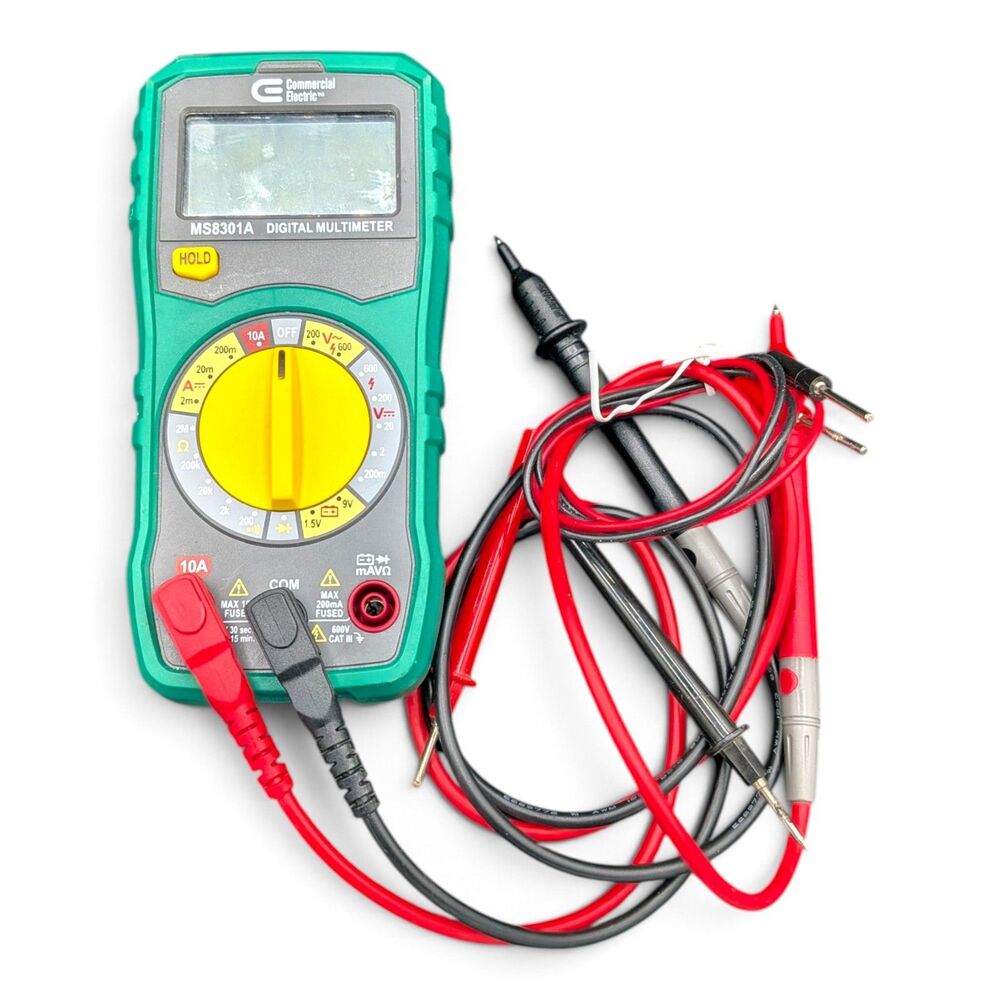 Commercial Electric MS8301A Digital Multimeter Manual Ranging LCD USA **Works